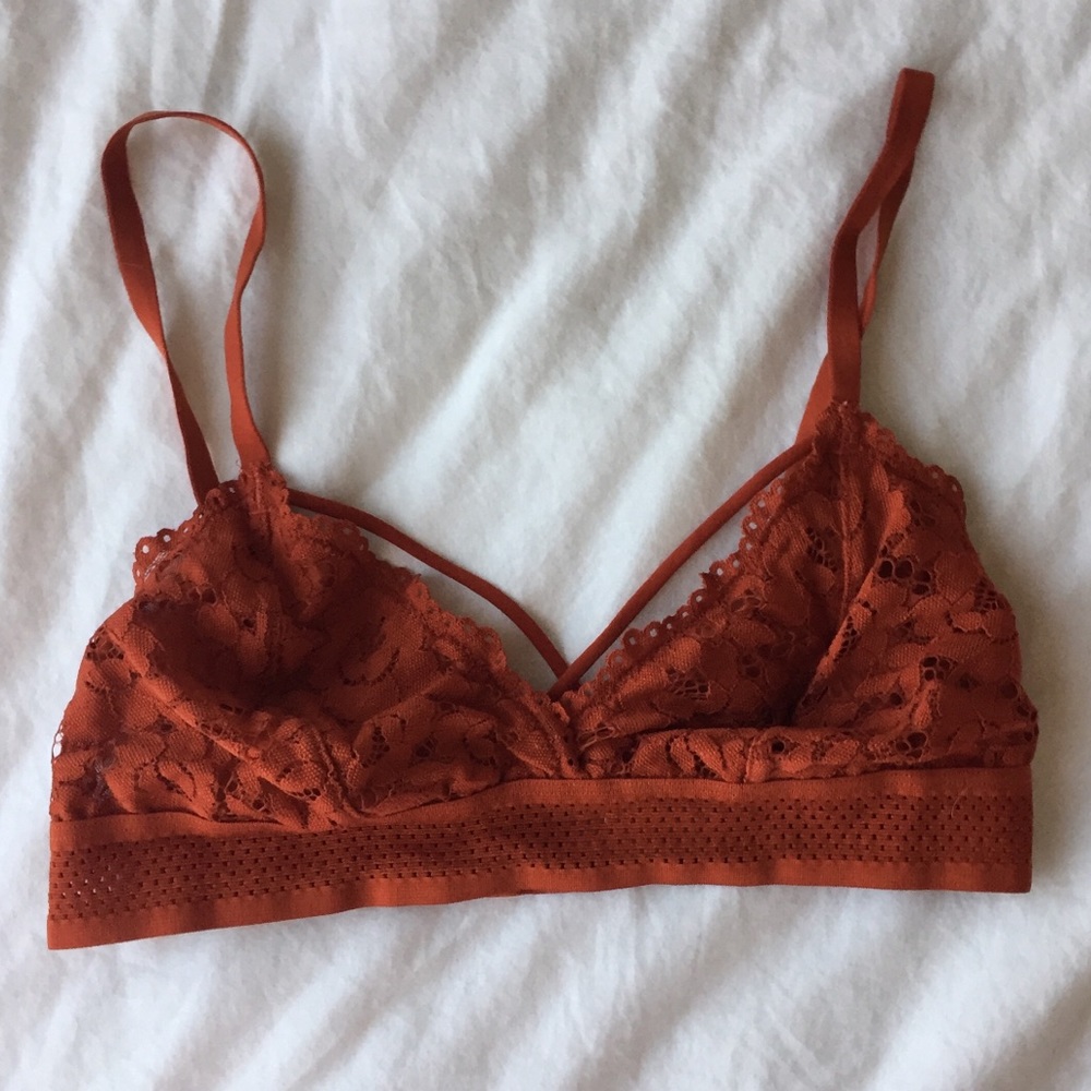 Xhilaration Orange Criss-Cross Lace Bralette